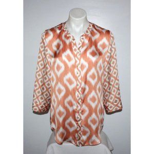 CHICO'S Women's Orange Blouse Top Size 1 M